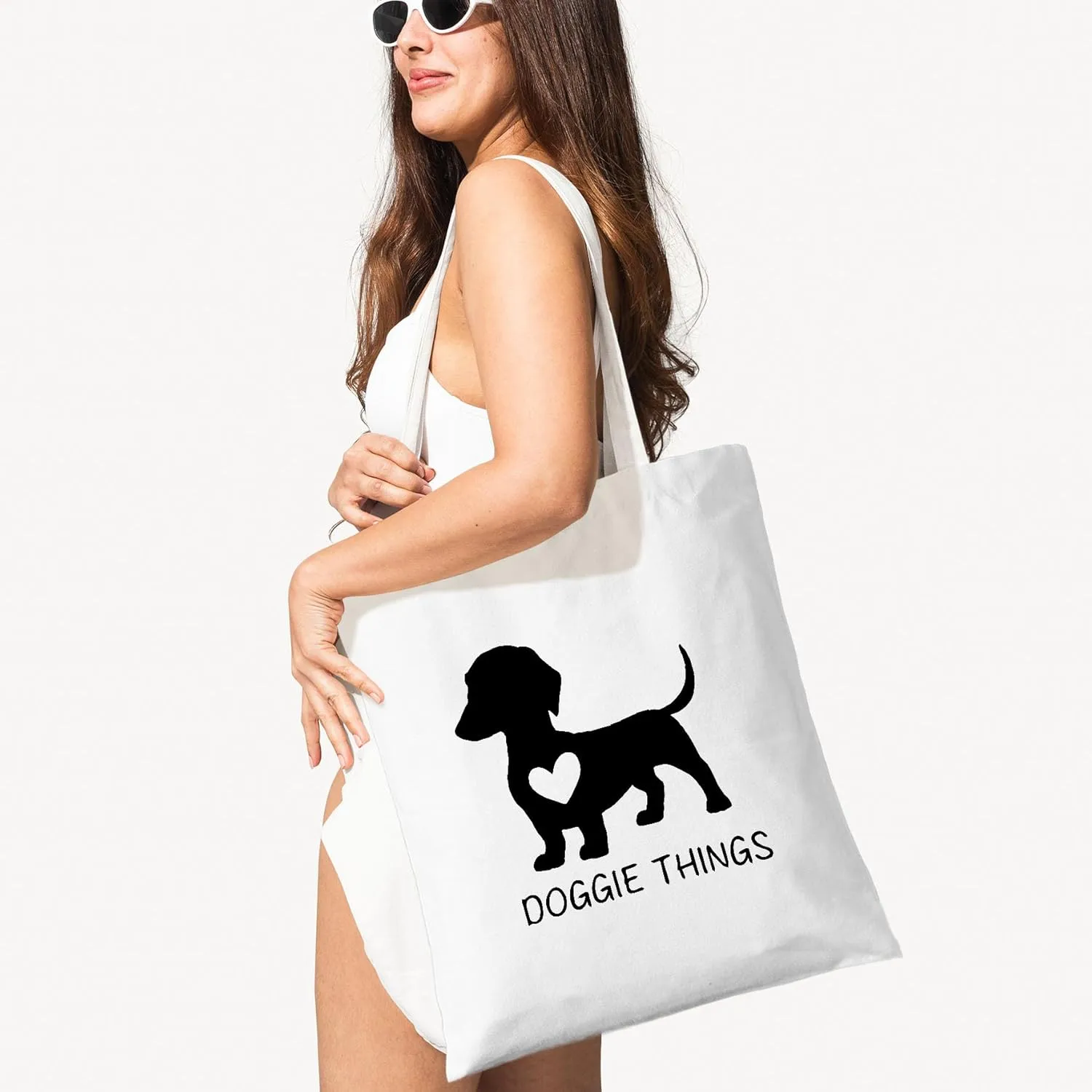 Doggie Things Canvas Tote Bag for Women, Dogs Lover Gift for Dog Mom, Birthday Christmas Cute Shepherd Gifts For Women.