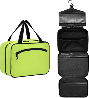 DOMIKING Neon Yellow Hanging Toiletry Bag Portable Cosmetic Bags Large Travel Makeup Organizers Pouches for Men Women Traveling Toiletries