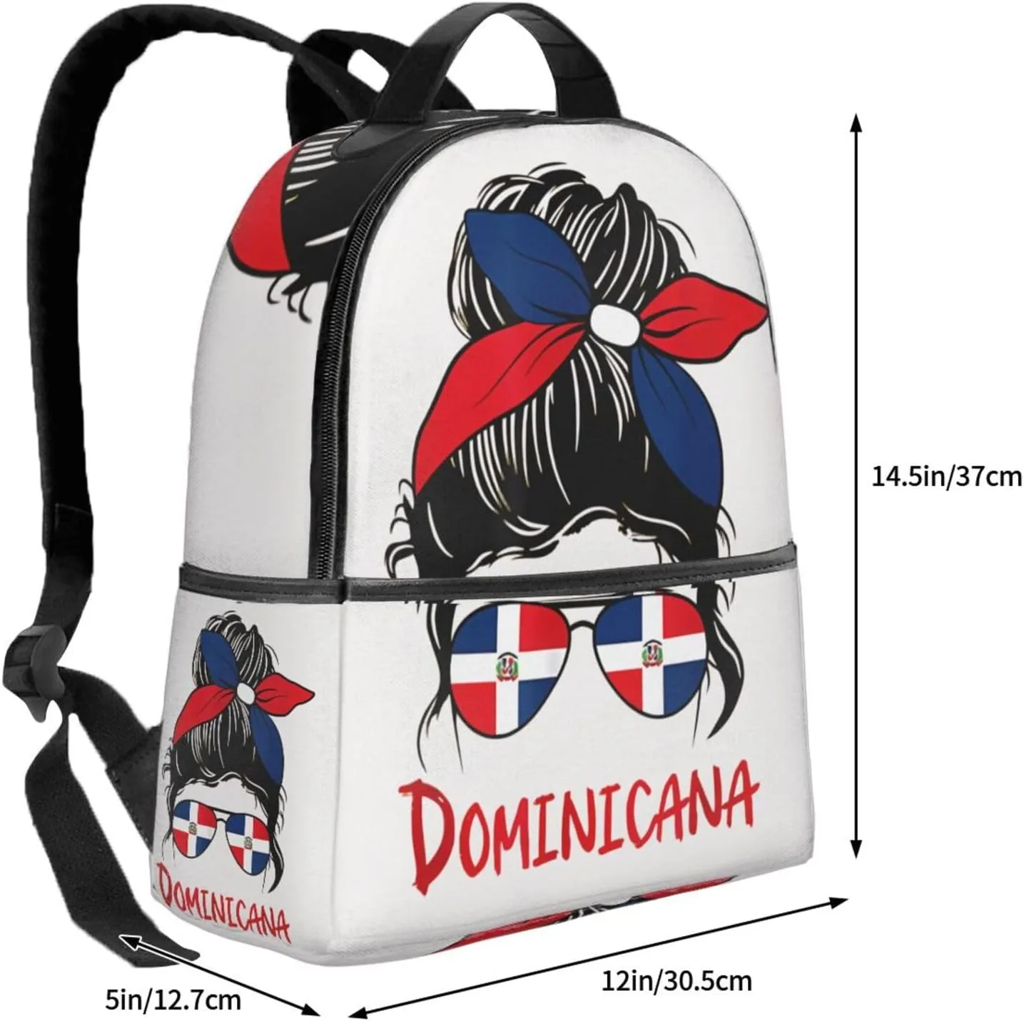 Dominicana Dominican Women Casual Backpacks Laptop Backpack Carry-on Daypack Sports Travel Rucksack Lightweight Working Bag for Outdoor Hiking Cycling Walking