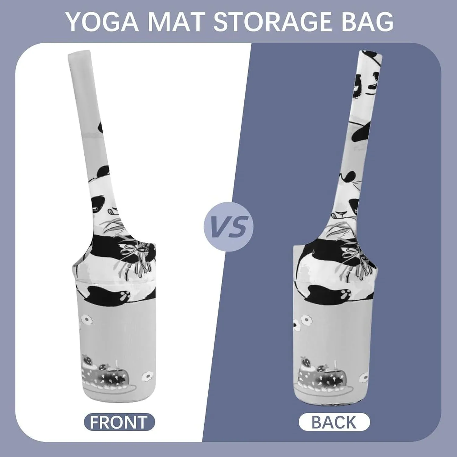 Donnapink Yoga Mat Bag, Canvas Storage Bag with Pocket Shoulder Strap, Fashion Mat Bag
