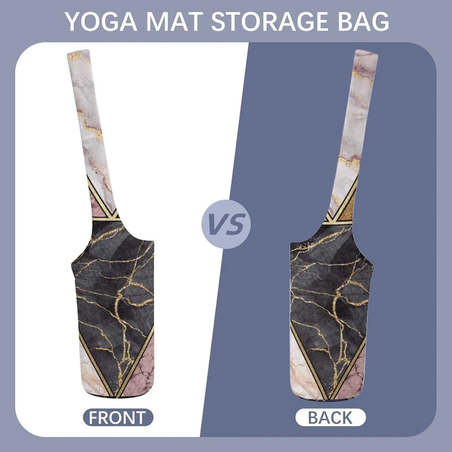 Donnapink Yoga Mat Bag, Canvas Storage Bag with Pocket Shoulder Strap, Fashion Mat Bag