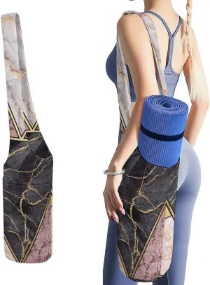 Donnapink Yoga Mat Bag, Canvas Storage Bag with Pocket Shoulder Strap, Fashion Mat Bag