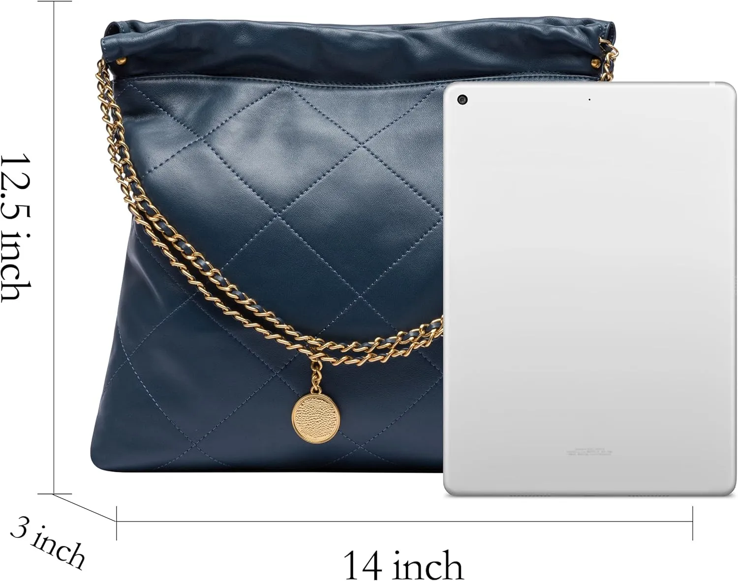 DORIS&JACKY Quilted Tote Bag Set For Women Soft Lambskin Shoulder Purse And Large Leather Work Handbag With 1 Small Clutch