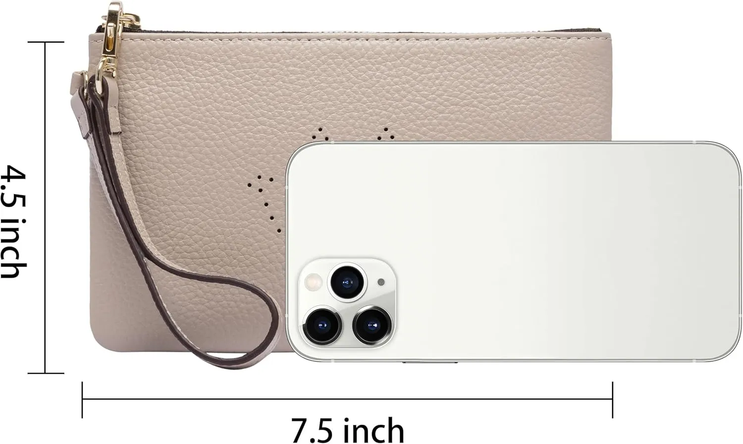 DORIS&JACKY Small Leather Wristlet Clutch Purse For Women Cute Smile Phone Pouch Bag