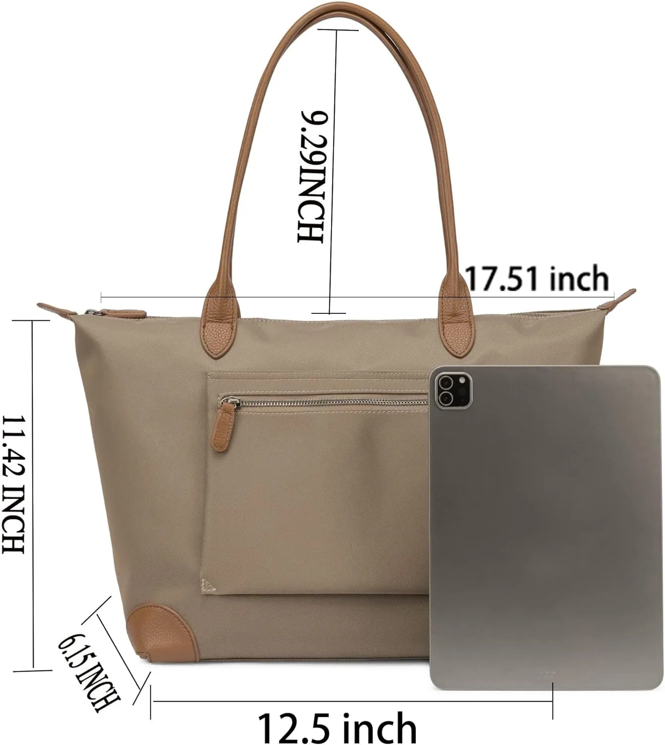 DORIS&JACKY Tote Bag For Women Large Lightweight Designer Leather Nylon Work Shoulder Bag And Foldable Travel Purse