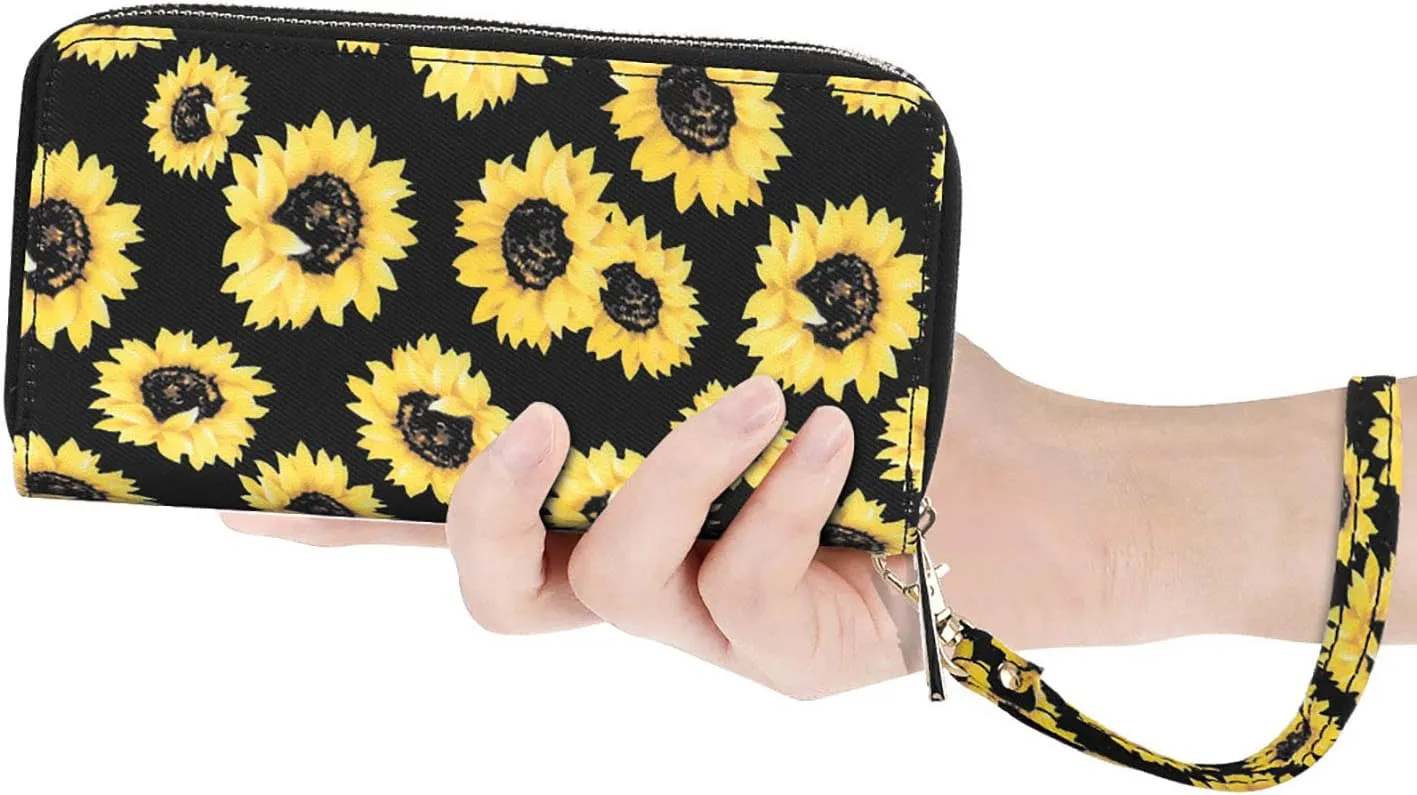 Double Zipper Wallet for Woman Clutch Purse with Cell Phone Holder for Smartphone/Card/Coin/Cash