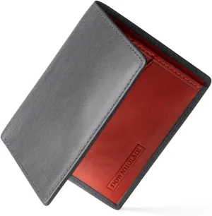 Downholme Men's Bifold Slim Silhouette Leather Wallet (Pewter Gray)