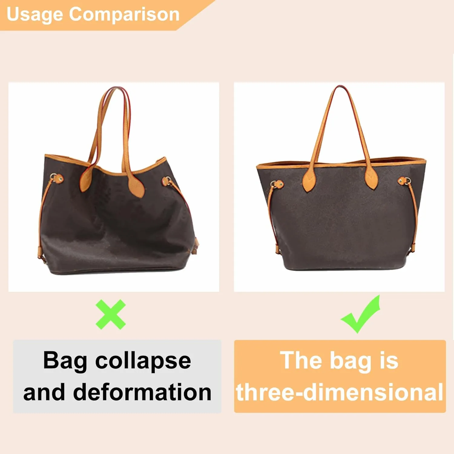 Doxo Purse Organizer Insert for Handbags Compatible with Speedy Neverfull City 30/33,Artois PM Tote bag(Large,Black)