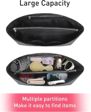 Doxo Purse Organizer Insert for Handbags Compatible with Speedy Neverfull PM City 30,Artois PM Tote bag(Medium,Black)