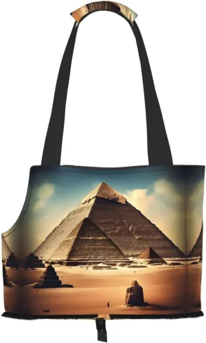 Dreaming of The Pyramids of Khufu Printed Pet Shoulder Bag, Specially Designed for Small Dogs and Cats, Multifunctional Shoulder and Handbag