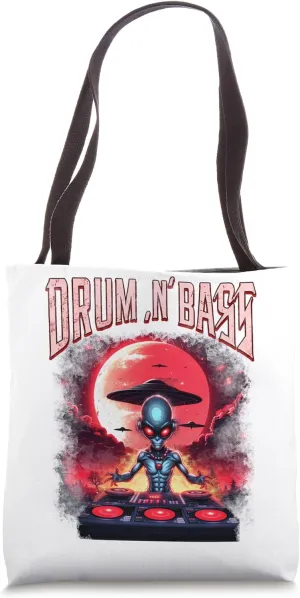 Drum N Bass Alien Space Galaxy Astronaut Raver Goa Festival Tote Bag