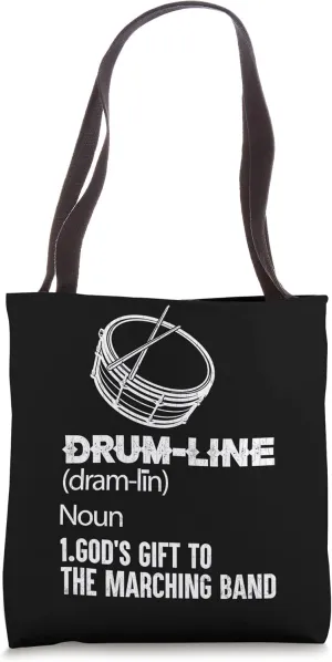 Drumline Definition Funny Drum Drummers Drumming Graphic Tote Bag