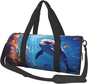 Duffel Bag for Gym Travel Storage Luggage Bag Ocean Sea Animal Dolphin Fish Sport Duffle Bag With Zipper Weekender Bag