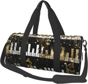 Duffel Bag for Gym Travel Storage Luggage Bag Vintage Music Notes Piano Key Sport Duffle Bag With Zipper Weekender Bag
