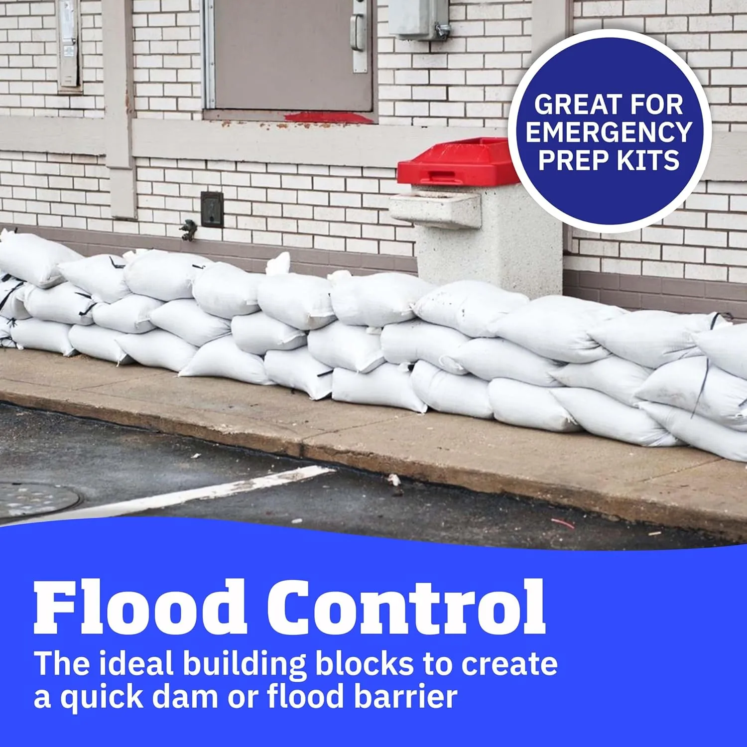 DURASACK Heavy Duty Sand Bags with Tie Strings Empty Woven Polypropylene Sand-Bags for Flood Control with 1600 Hours of UV Protection, 50 lbs Capacity, 14x26 inches, White, Pack of 100