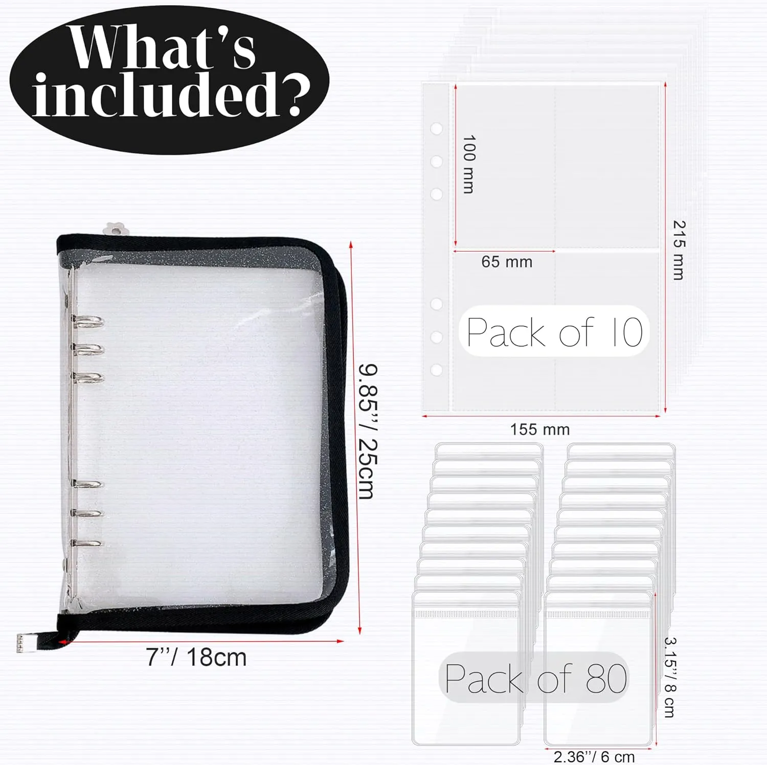 Earring Organizer Case Travel Jewelry Organizer Transparent Jewelry Storage Book for Necklace Bracelet Ring Holder with Small Clear Zippered Pouch