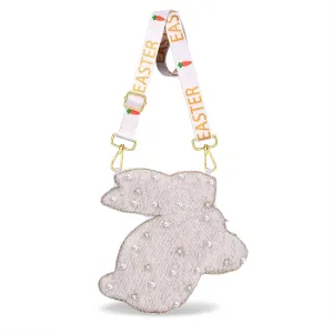 Easter Purse for Women Beaded Colorful Egg Bunny Crossbody Purse Easter Rabbit Shoulder Bag Spring Holiday Gifts