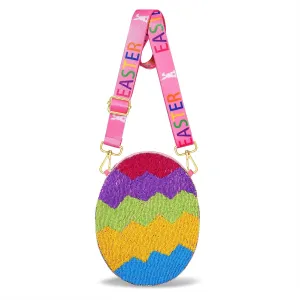 Easter Purse for Women Beaded Colorful Egg Bunny Crossbody Purse Easter Rabbit Shoulder Bag Spring Holiday Gifts