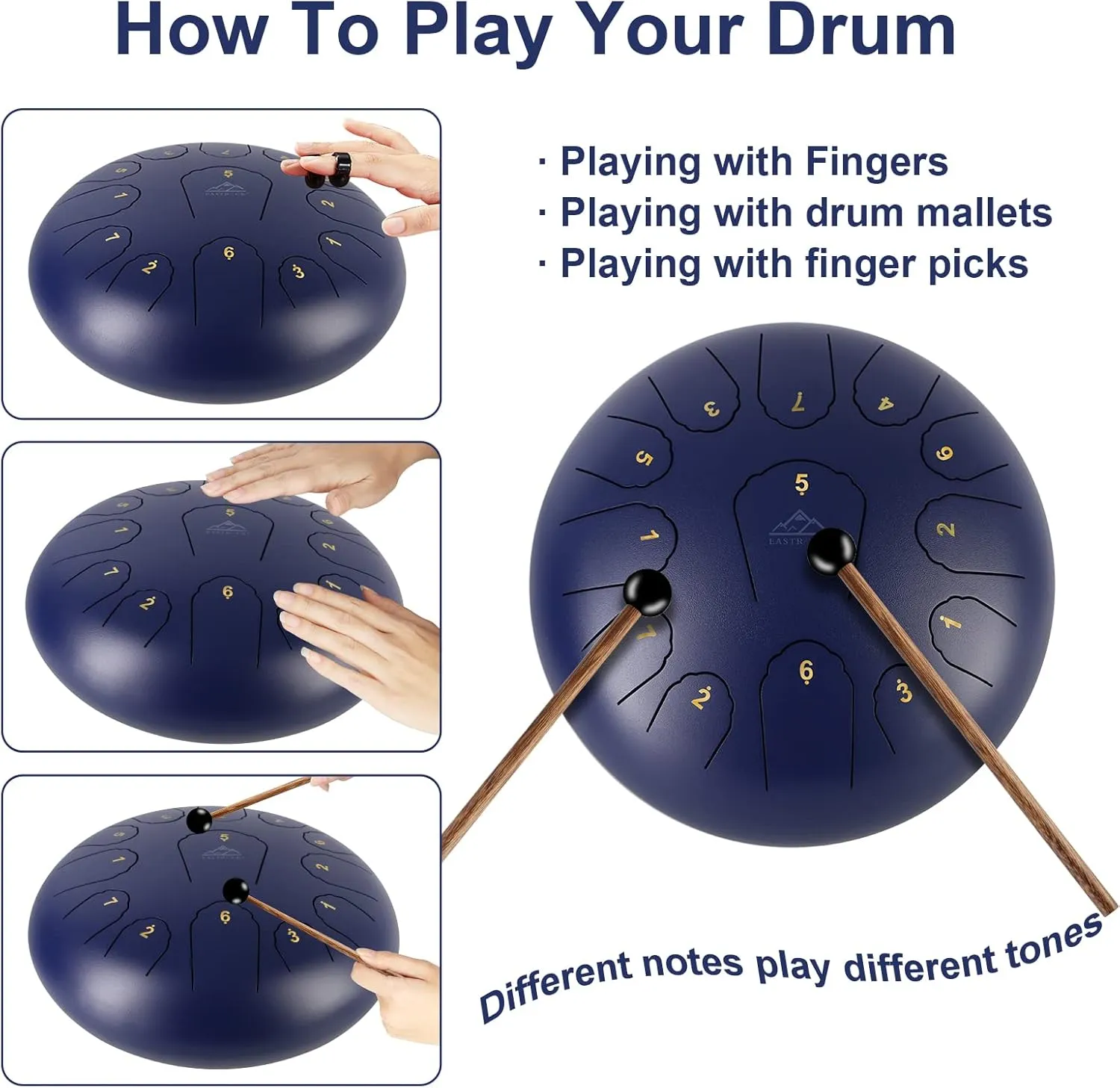 EASTROCK Steel Tongue Drum for Kids 6 Inch 8 Notes Percussion Instrument Handpan Drum C Key with Travel Bag,for Meditation Entertainment Yoga,Mallets,and Music Book (Lavender)