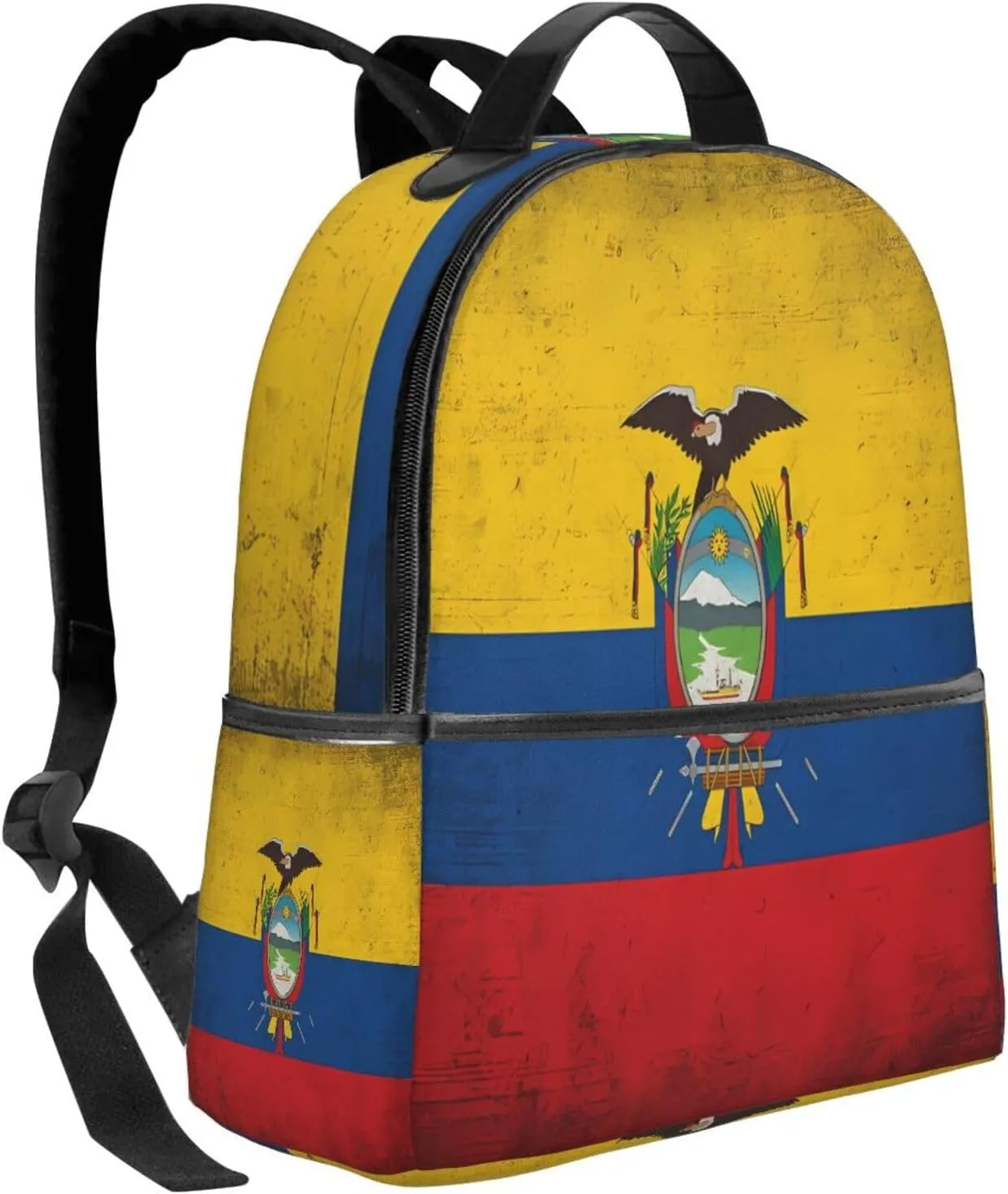 Ecuador Ecuadorian Flag Casual Backpacks Laptop Backpack Carry-on Daypack Sports Travel Rucksack Lightweight Working Bag for Outdoor Hiking Cycling Walking