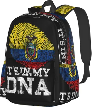 Ecuadorian Hispanic Ecuador Flag Large Travel Backpack Casual Backpacks Laptop Daypack Working Rucksack Lightweight Back Pack Sports Bag with Adjustable Shoulder Strap