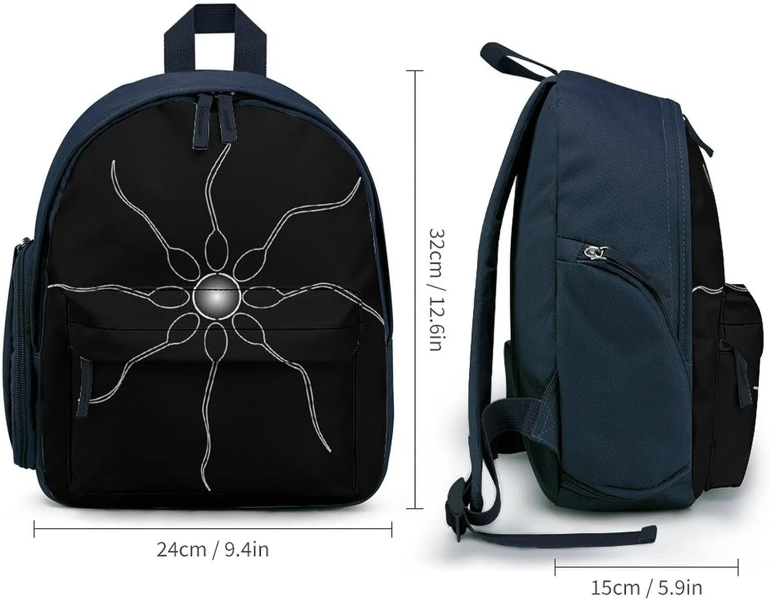Egg Sperm Reproduction Cute Backpack Shoulders Bag Casual Daypacks Travel Back Pack for Camping Hiking Blue-style