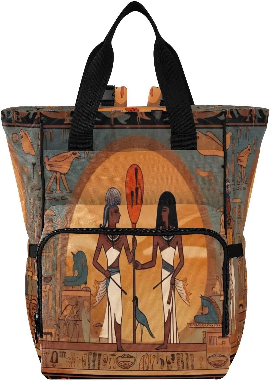 Egyptian Topics 1 Diaper Bag Backpack, Large Capacity Diaper Bag Multifunctional Baby Bag for Mommy Travel Backpack