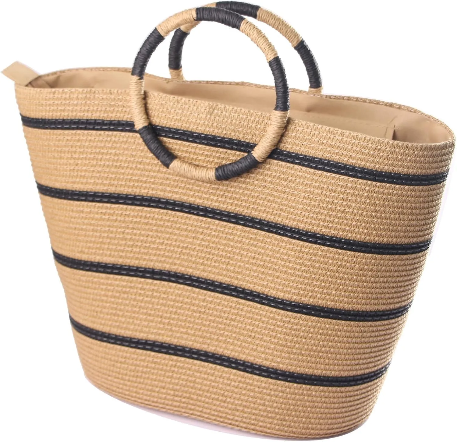 Eiyye Beach Bag Straw Tote Bags Women's Handbag Top Handle Large Bags Women Handmade Straw Bag for Beach Vacation Holiday