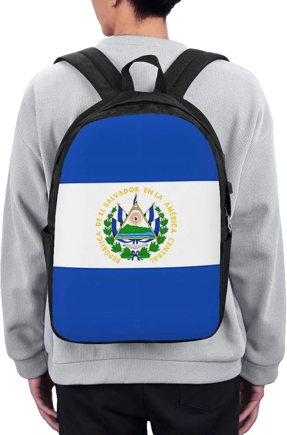 El Salvador Flag Laptop Backpacks Travel Backpack Casual Business Daypack Sport Rucksack Computer Bag Fits up to 17 Inch Notebook with USB Port