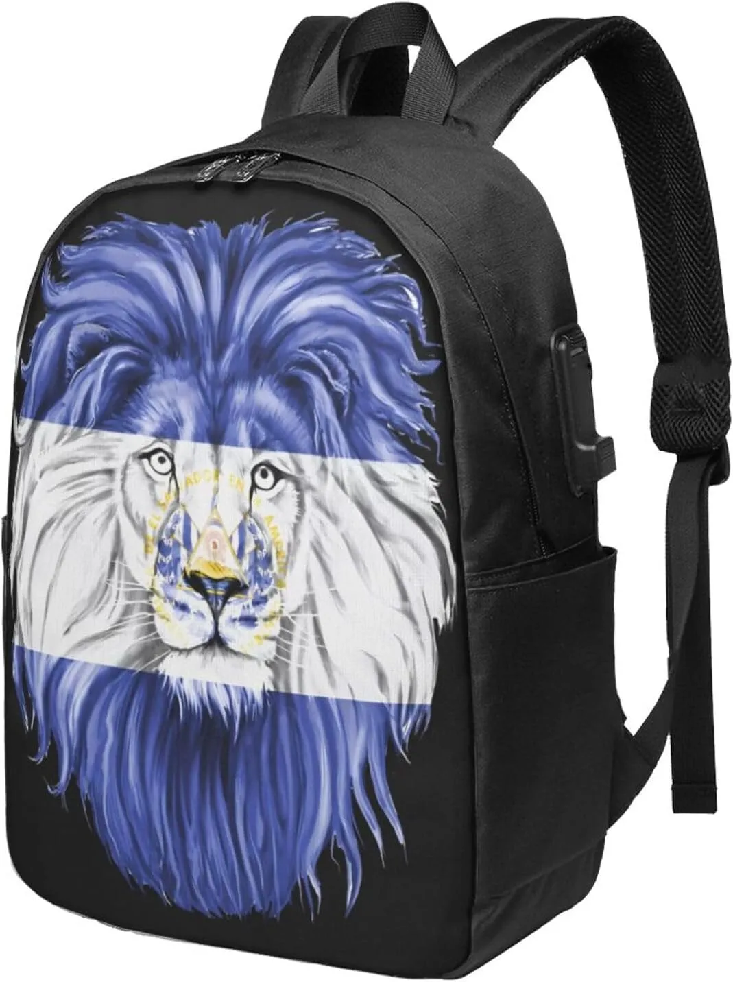 El Salvador Flag Salvadoran Lion Laptop Backpacks Travel Backpack Casual Business Daypack Sport Rucksack Computer Bag Fits up to 17 Inch Notebook with USB Port