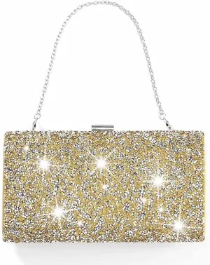 ELABEST Glitter Evening Clutch Bag Double Sided Diamond Bag Crossbody Purse Wedding Party Bag for Women