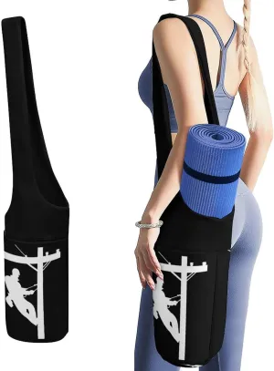 Electric Cable Lineman Lightweight Yoga Mat Bag with Pockets Portable Canvas Carrying Shoulder Bags for Women Men