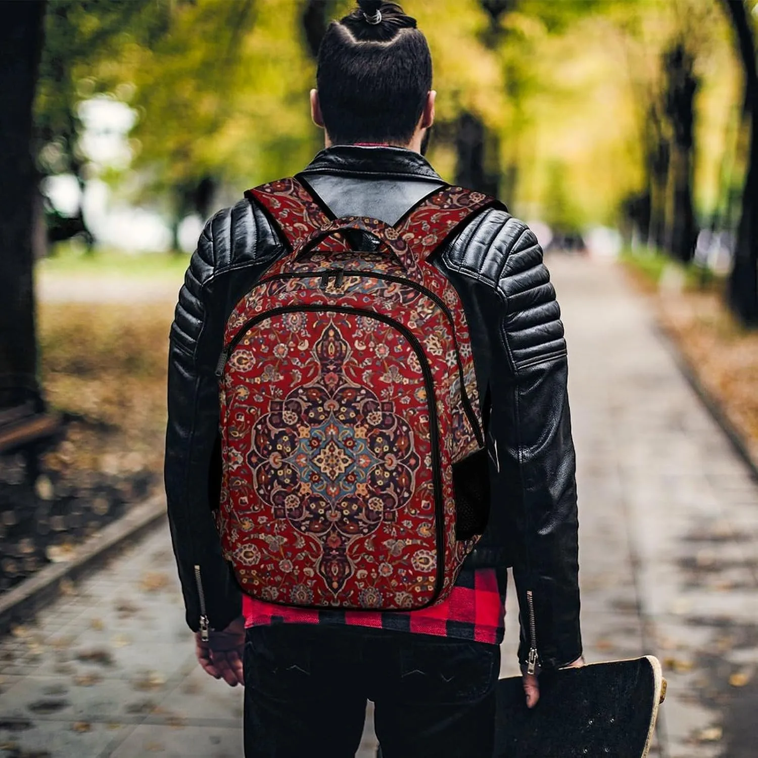 Elegant Retro Modern Vintage Persian Large Capacity, Lightweight, And Stylish Pocket Double Backpack