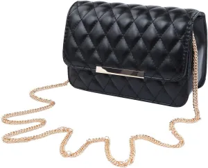 Elegant Smooth PU Leather Quilted Clutch Handbag Crossbody Shoulder Bag - Diff Colors