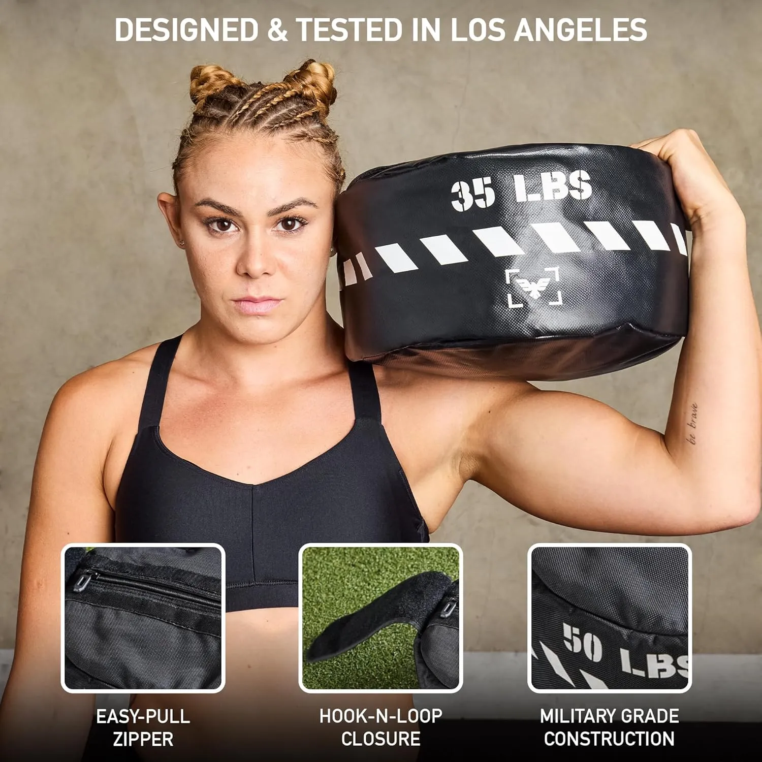 Elite Sports Heavy-Duty Workout Sandbag- Unfilled, Durable Sand Bags for Powerlifting, Combat Training & Full-Body Workouts