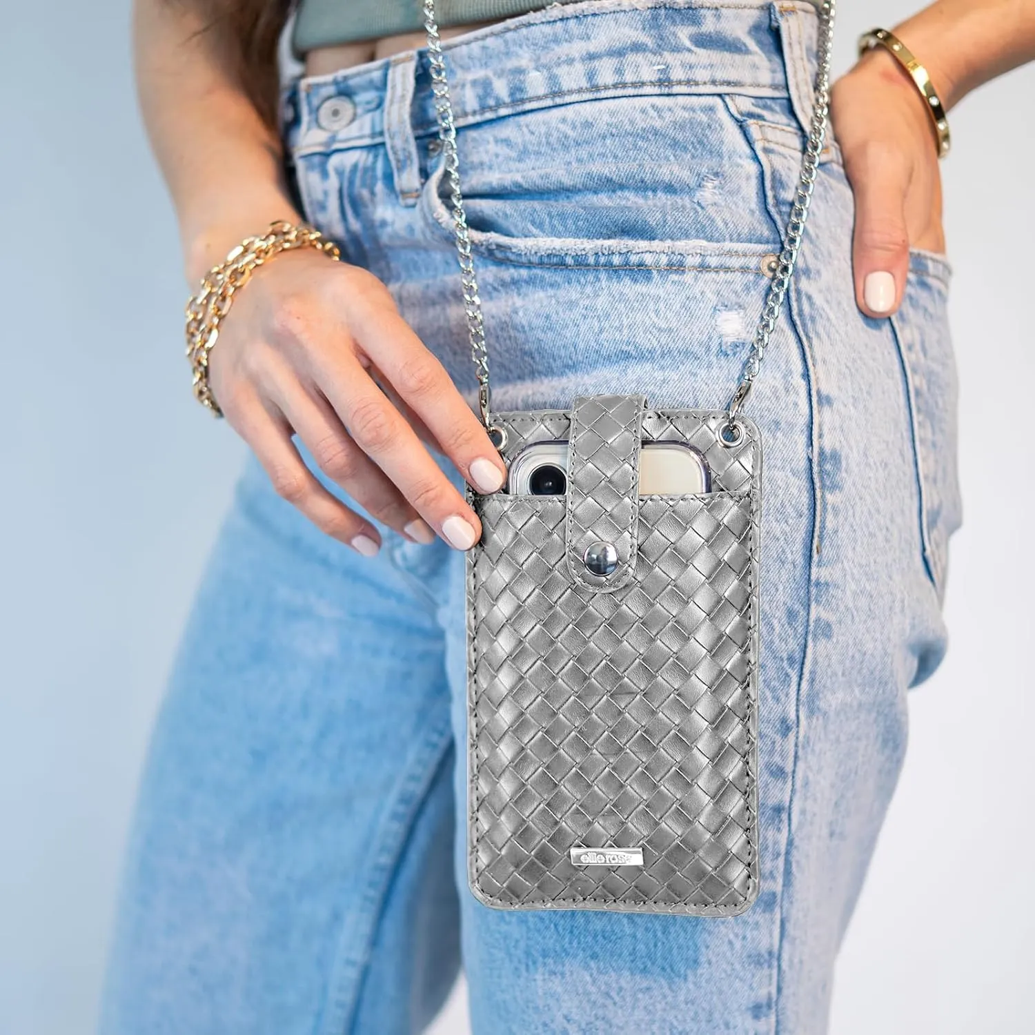 Ellie Rose Vegan Leather RFID Womens Crossbody Cell Phone Purse Holder Bag