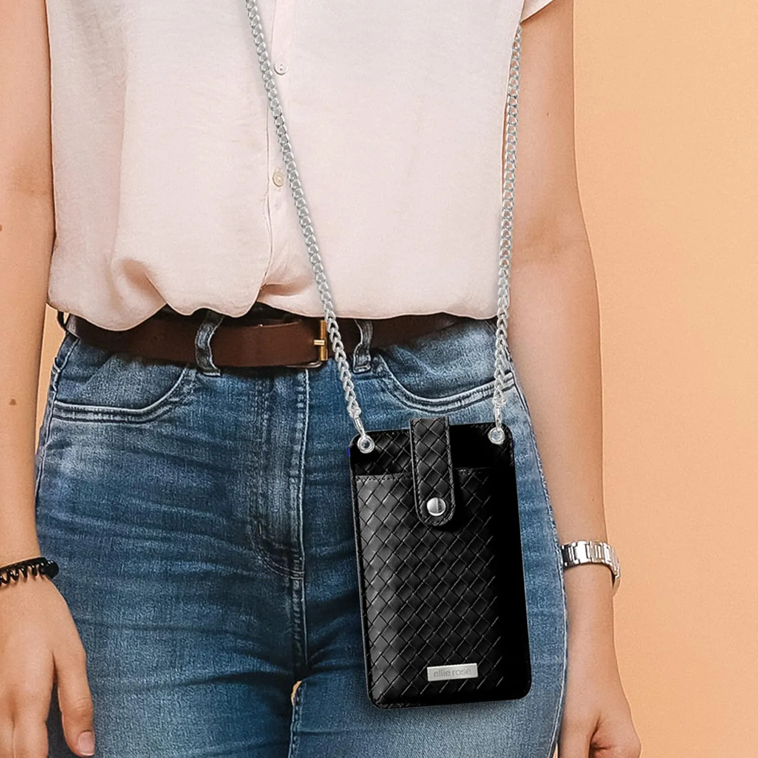 Ellie Rose Vegan Leather RFID Womens Crossbody Cell Phone Purse Holder Bag