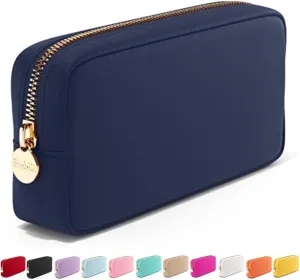 Embla Makeup Bag Travel Cosmetics Pouch and Toiletry Bag, Nylon Zipper Pouch Purse, Cute Make Up Organizer Storage Tote for Women Girls, Travel Skincare Case, Small Makeup Bags, Sapphire