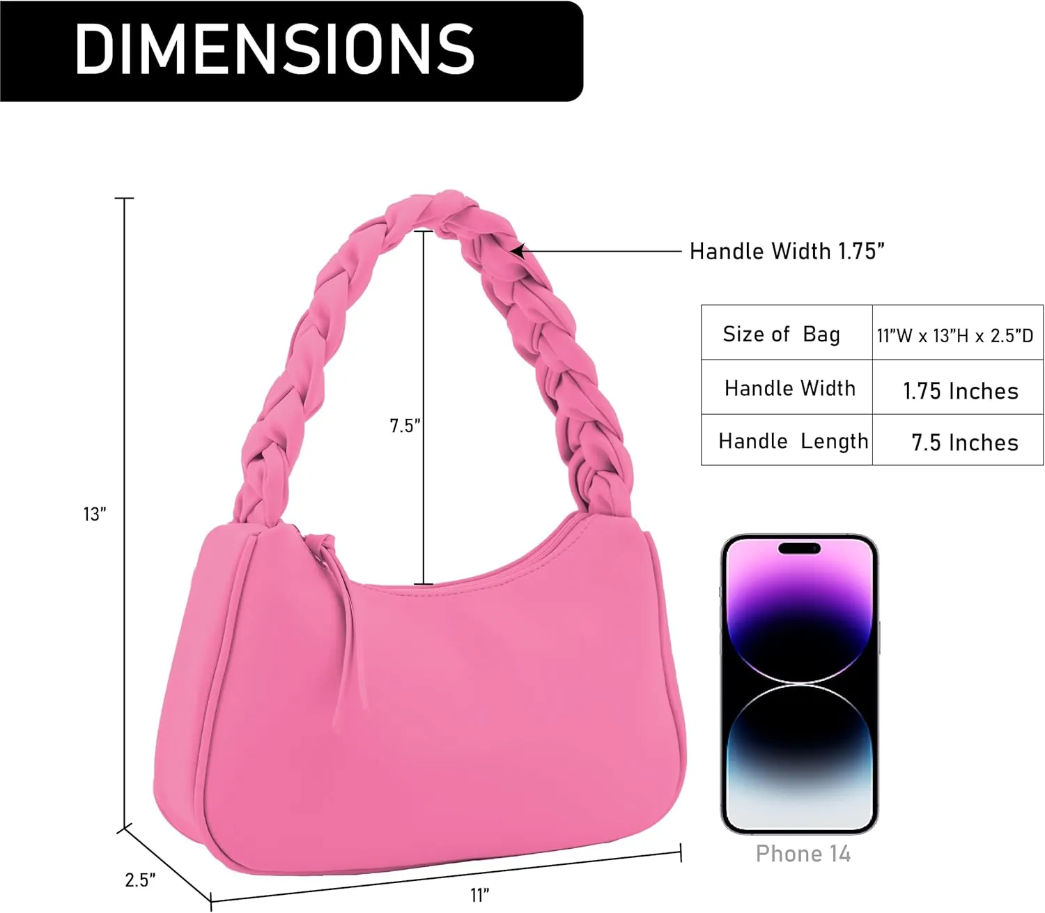 Emperia Braided Top Handle Shoulder Bag For Women, Trendy Designer Small Hobo Tote Handbag