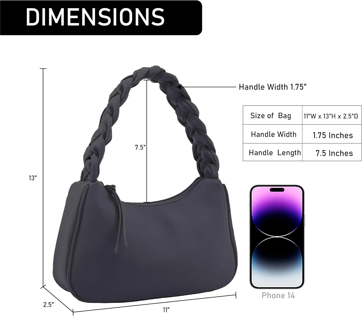 Emperia Braided Top Handle Shoulder Bag For Women, Trendy Designer Small Hobo Tote Handbag