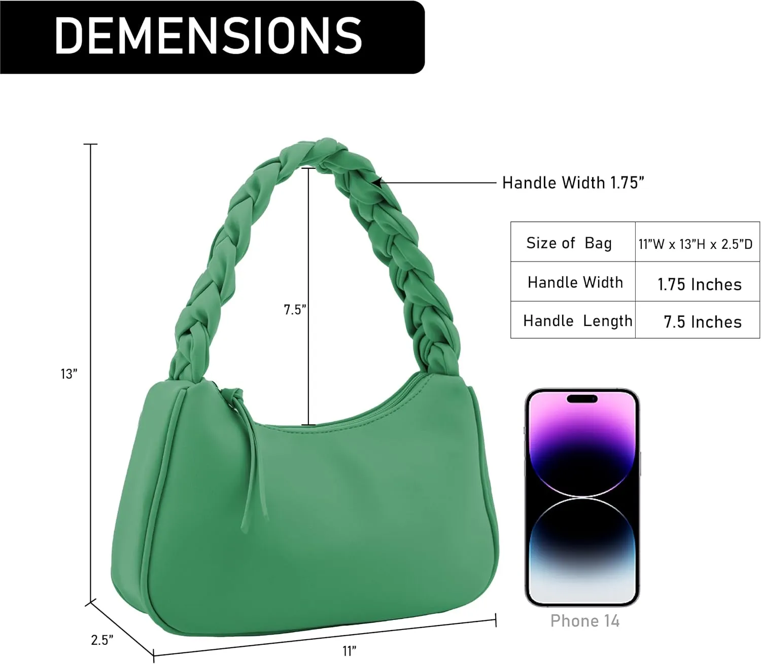 Emperia Braided Top Handle Shoulder Bag For Women, Trendy Designer Small Hobo Tote Handbag
