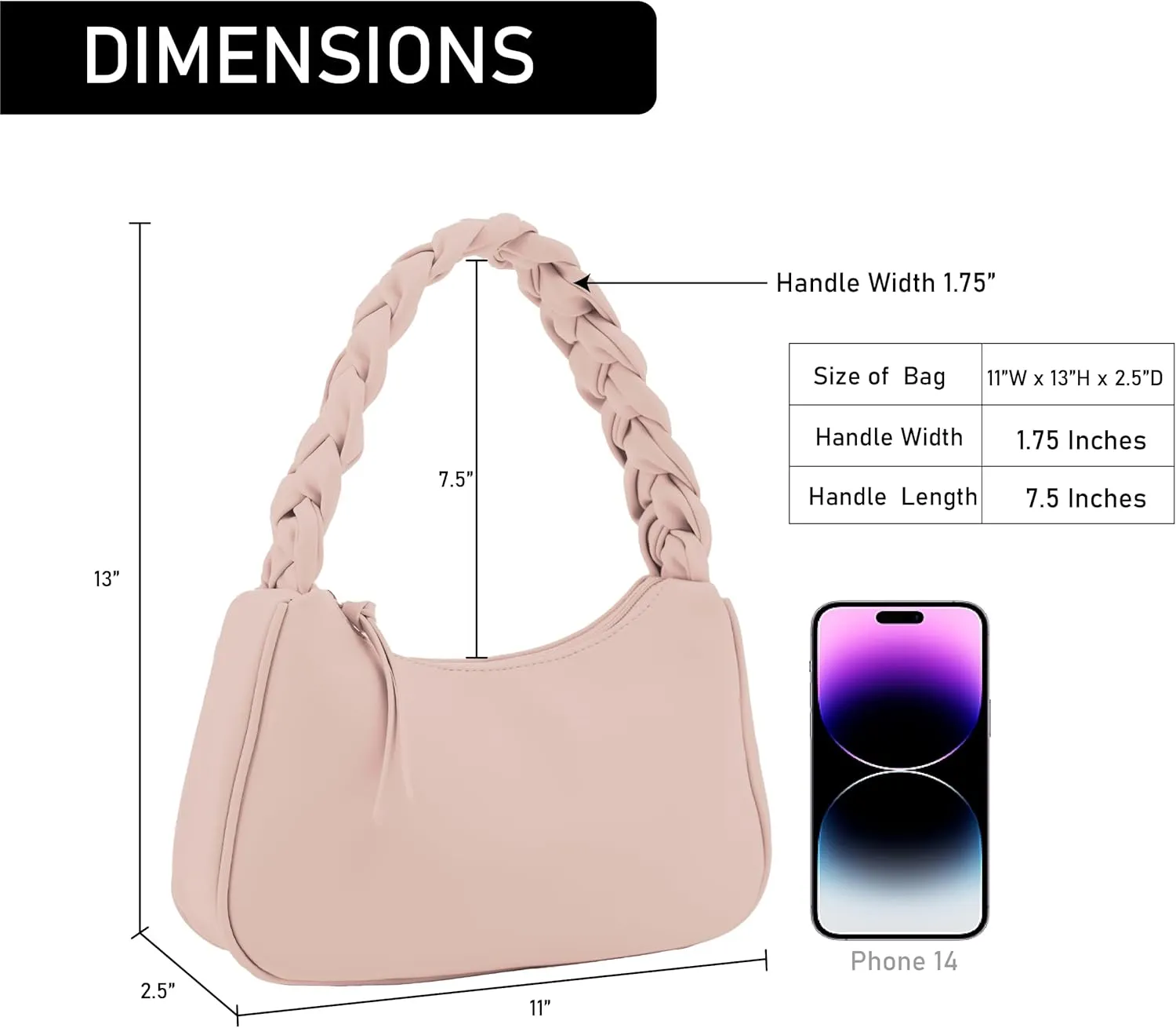 Emperia Braided Top Handle Shoulder Bag For Women, Trendy Designer Small Hobo Tote Handbag