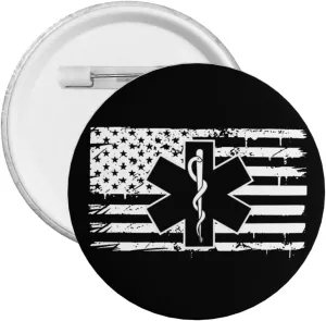 EMS Star of Life EMT Paramedic Medic American Flag Express Your Unique Style with Our Fashionable Round Badges