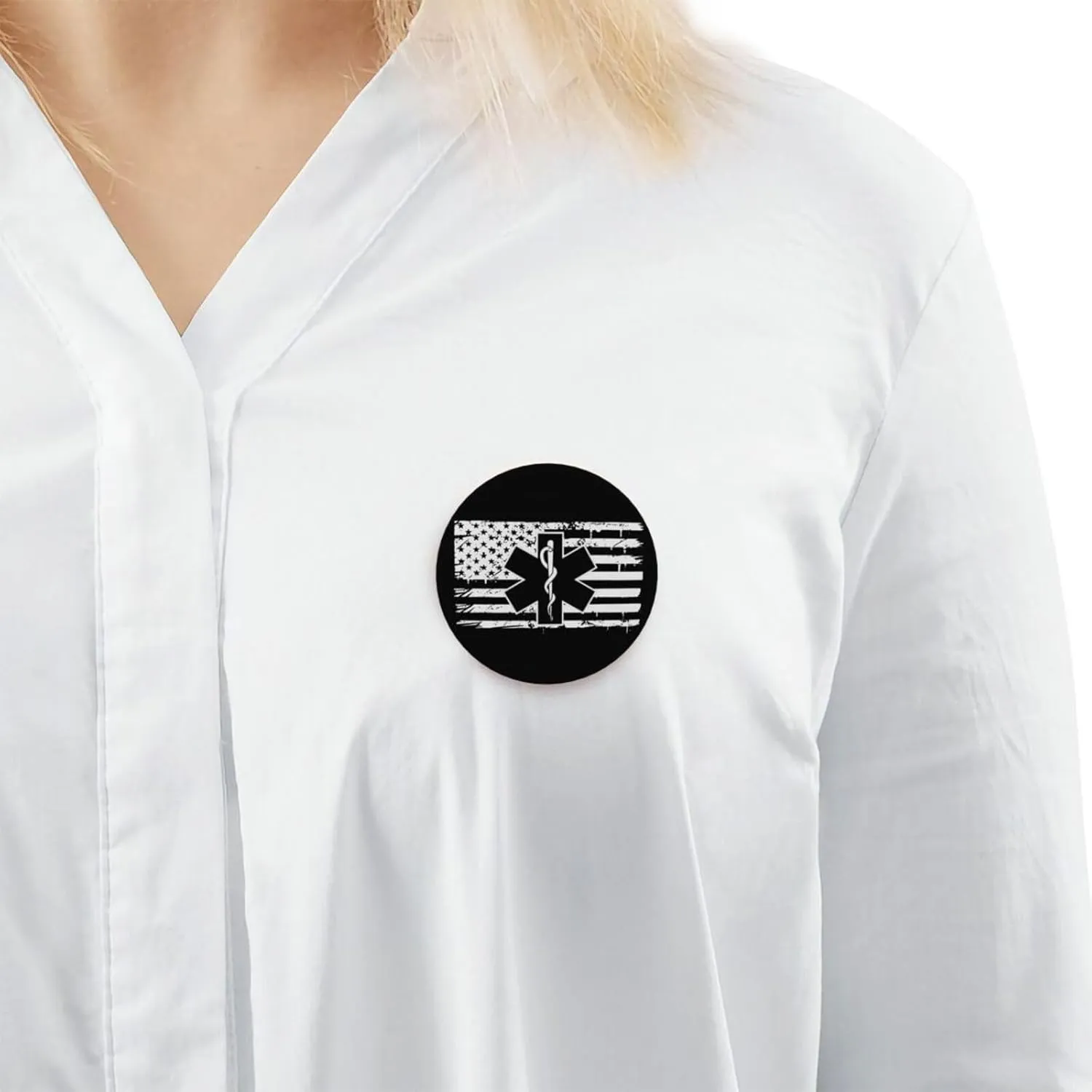 EMS Star of Life EMT Paramedic Medic American Flag Express Your Unique Style with Our Fashionable Round Badges