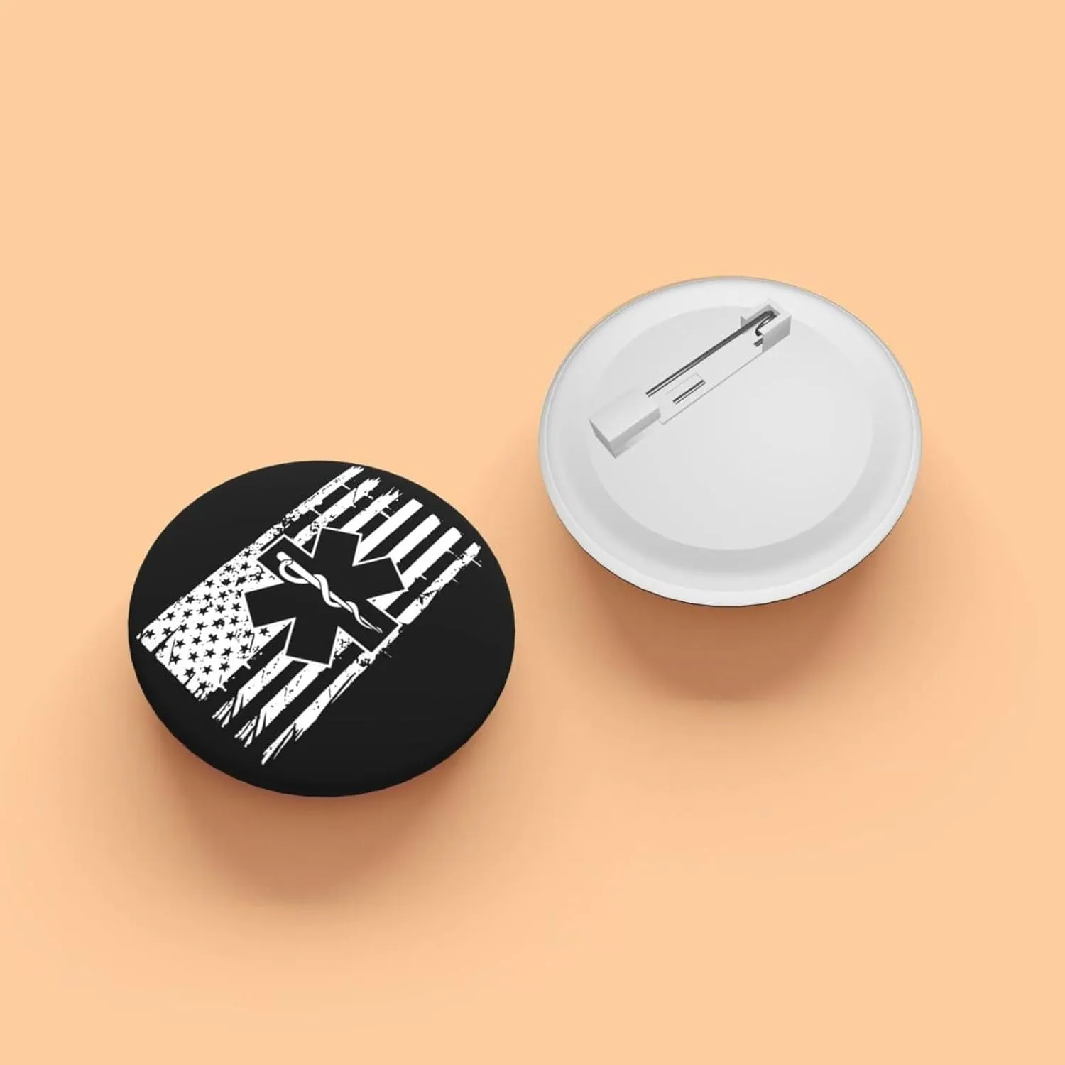 EMS Star of Life EMT Paramedic Medic American Flag Express Your Unique Style with Our Fashionable Round Badges