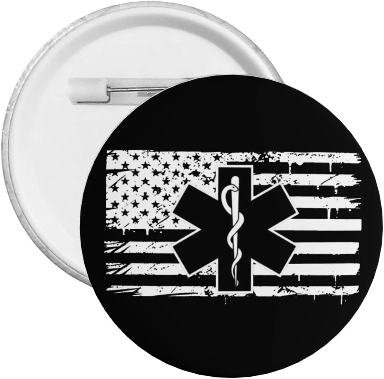EMS Star of Life EMT Paramedic Medic American Flag Express Your Unique Style with Our Fashionable Round Badges