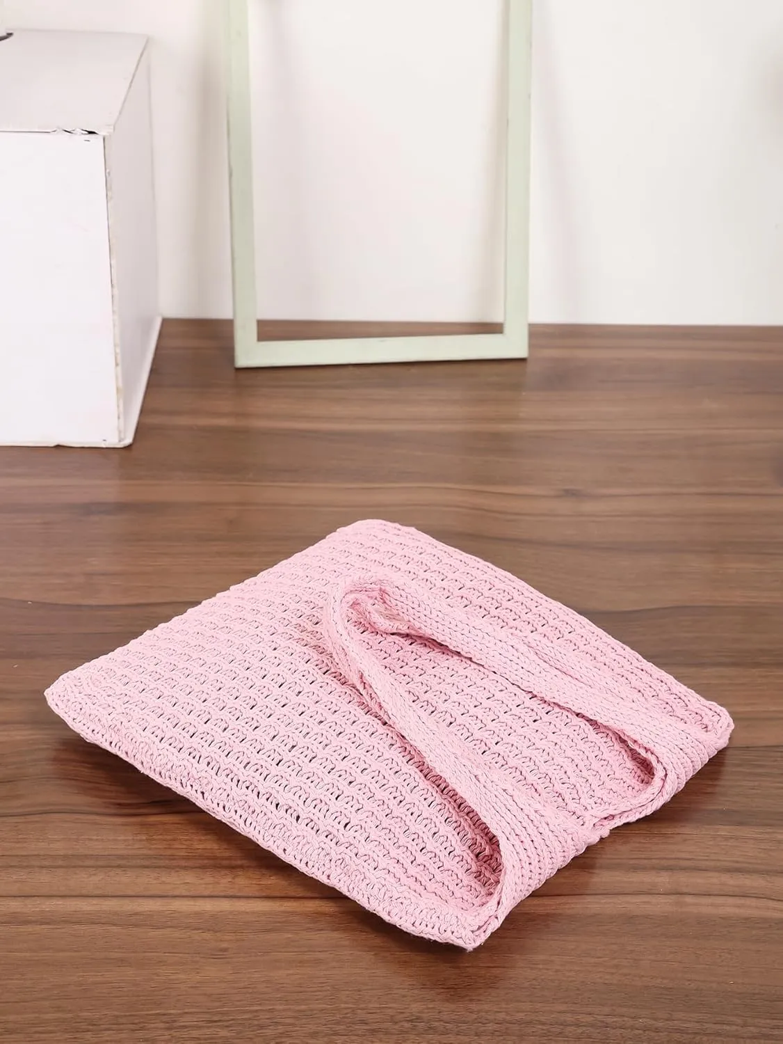 ENBEI Handmade Crochet Shoulder Bag for Women, Foldable and Lightweight Polyester Tote, Stylish & Practical Travel Purse