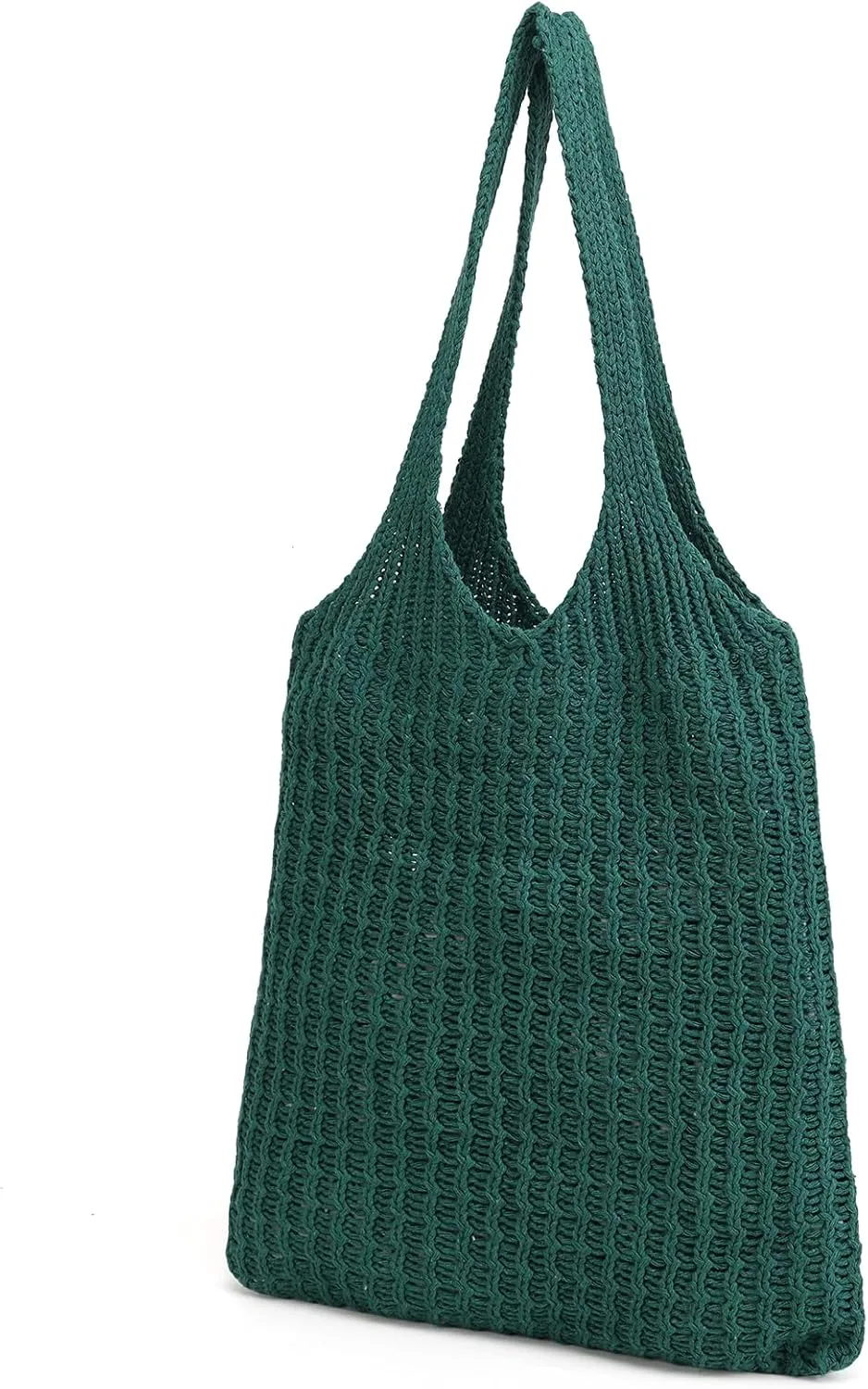 ENBEI Handmade Crochet Shoulder Bag for Women, Foldable and Lightweight Polyester Tote, Stylish & Practical Travel Purse
