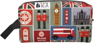 England Symbols Print Large Capacity Zippered Storage Bag Travel Cosmetic Organizer for Toiletries Makeup