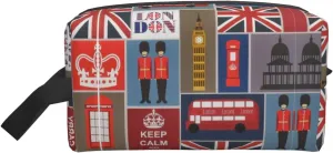 England Symbols Print Toiletries Makeup and Daily Essentials Large Capacity Zippered Storage Travel Bag
